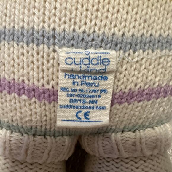 Cuddle + Kind Hand-Knit Lamb Doll | Crochet Stuffed Animal | Baby Girl Gift - Picture 6 of 9